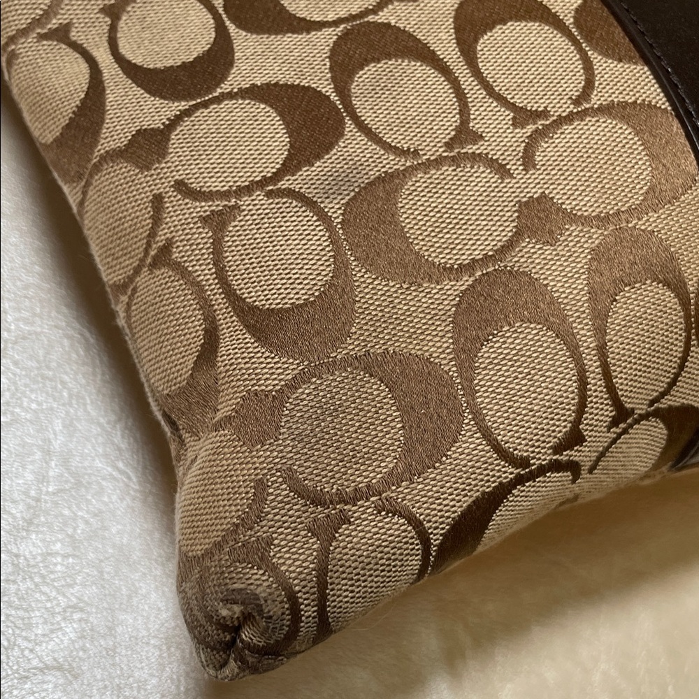 Coach Signature Brown & Tan Crossbody w Black Leather- Used - Picture 12 of 17